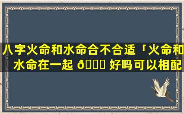 八字火命和水命合不合适「火命和水命在一起 🐛 好吗可以相配 🐘 吗」